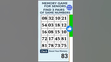 Fun Brain Game for Seniors: Match the Numbers #braintraining