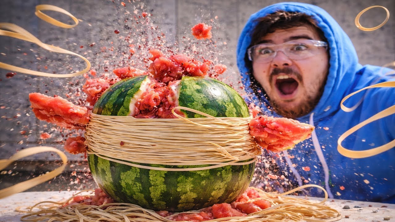 Rubber bands vs watermelon