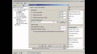 Mailbox Database Properties: The Limits Tab