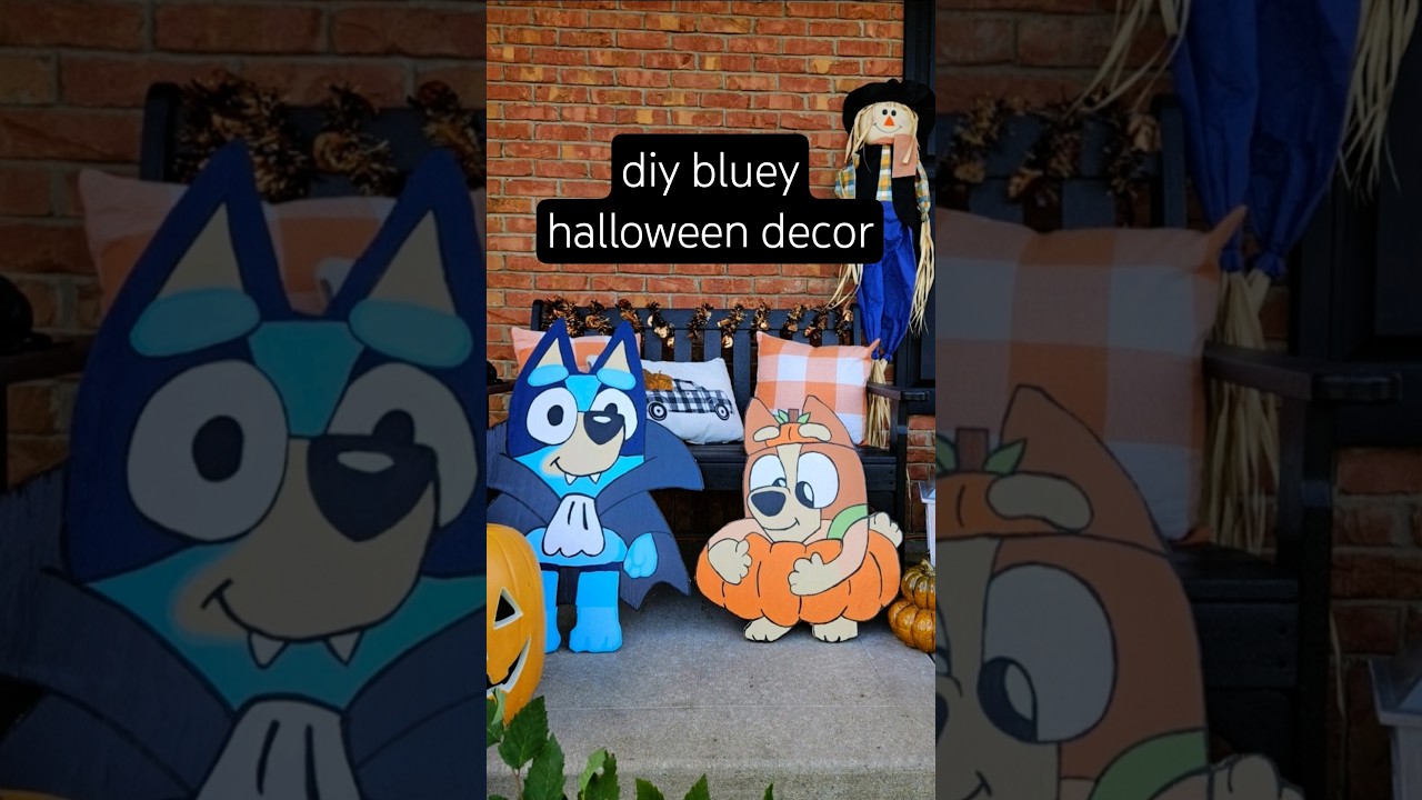 happy heelerween!🎃🖤 diy bluey yard halloween decor 