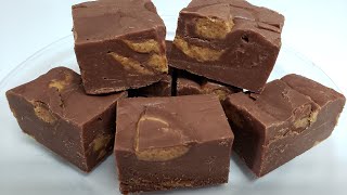 Reese's Peanut Butter Cup Fudge - Only 3 Ingredients - Super Quick & Easy