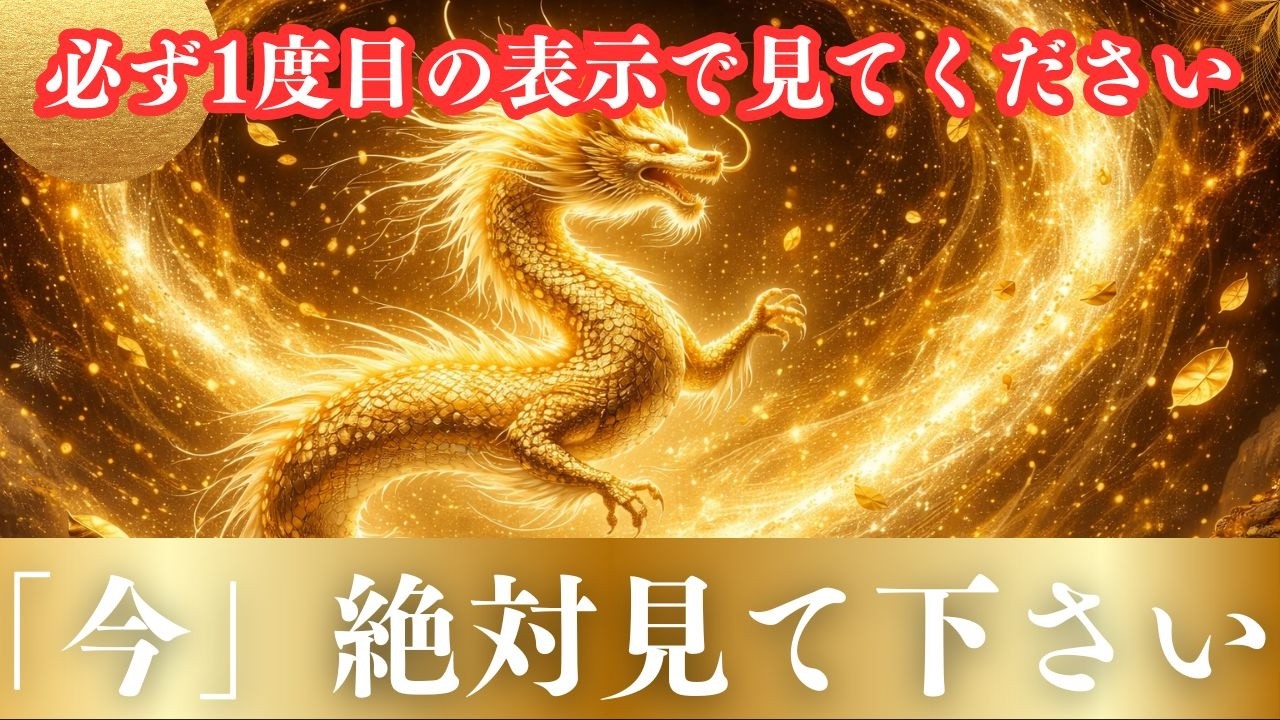 【金運】今夜までに再生できた方だけ。家計の不安が消え、お金が貯まります（黄金龍神様）