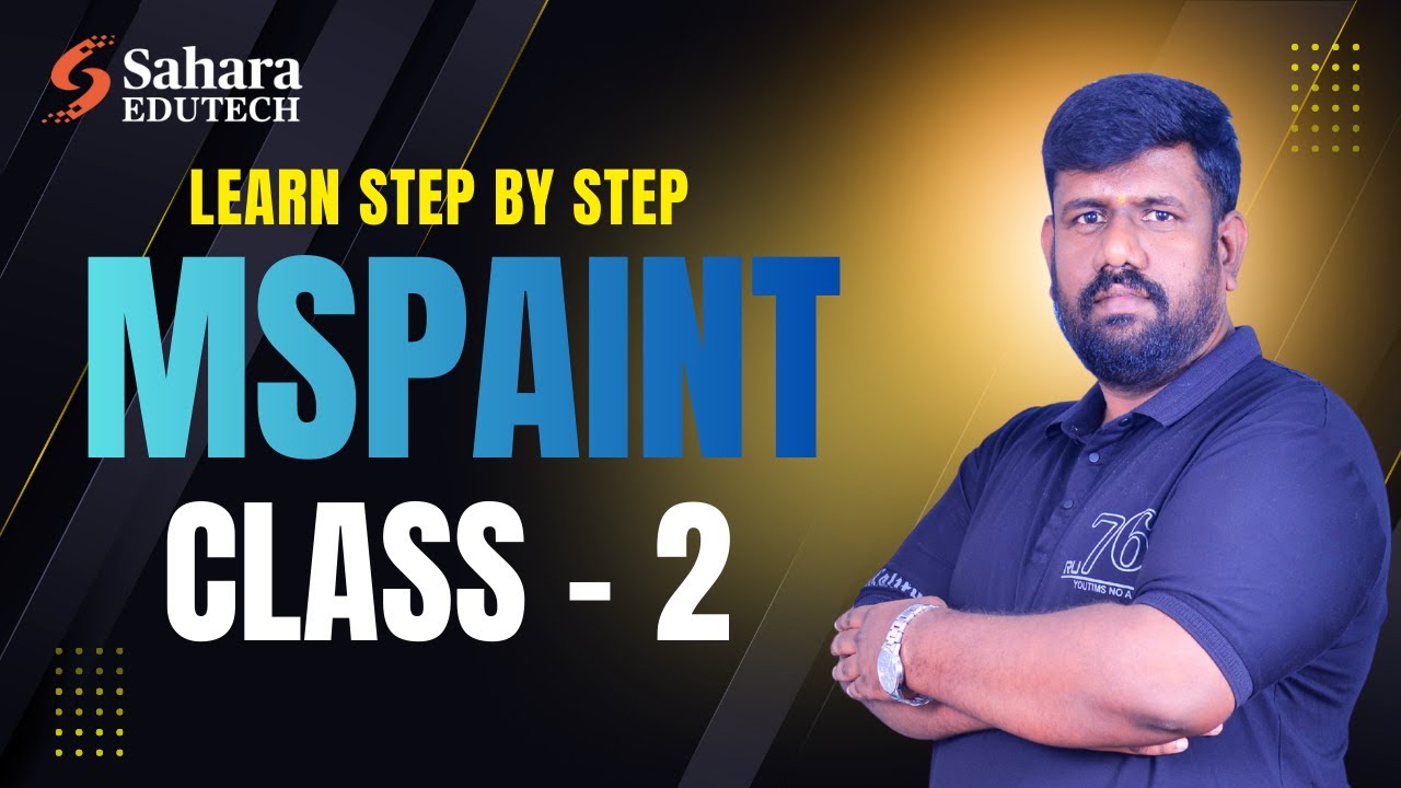 🎨 MS Paint Class 2 | Brushes, Text Tool & Eraser | Step-by-Step Tutorial