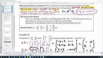 Math 1050 6-5 video 1 why inverse matrices