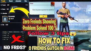 How To Fix 0 Friends Glitch In BGMI - BGMI 0 Friends New Glitch | 😭 BGMI NEW GLITCH PROBLEM SOLVED