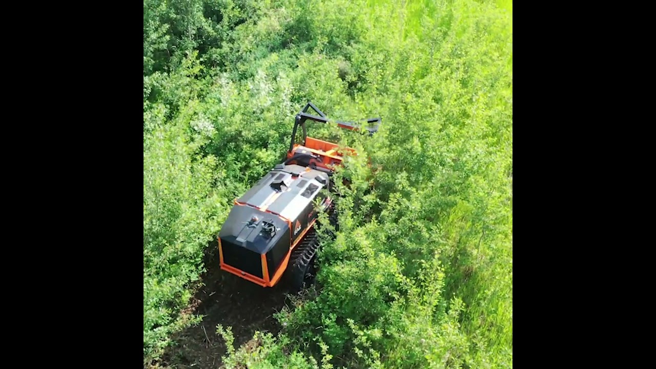 Compact, remote controlled FAE Tracked Carrier with Forestry Mulcher