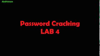 Password Cracking LAB 4