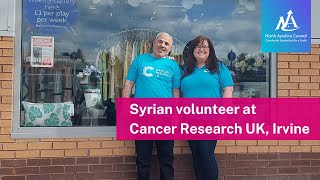 Interview with Syrian Volunteer, Ali, at Cancer Research UK in Irvine, North Ayrshire