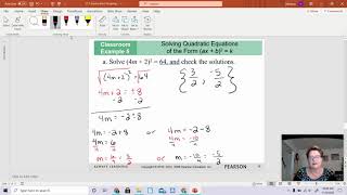 Math 96 - Section 11.1 B - Square Root Property