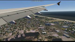 Etihad Airways Flight A380 wing EY 103 Abu Dhabi to New York JFK - Landing