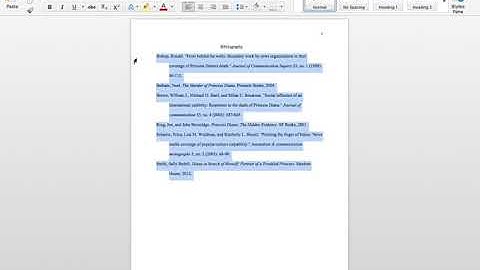 Chicago Style Format bibliography set up