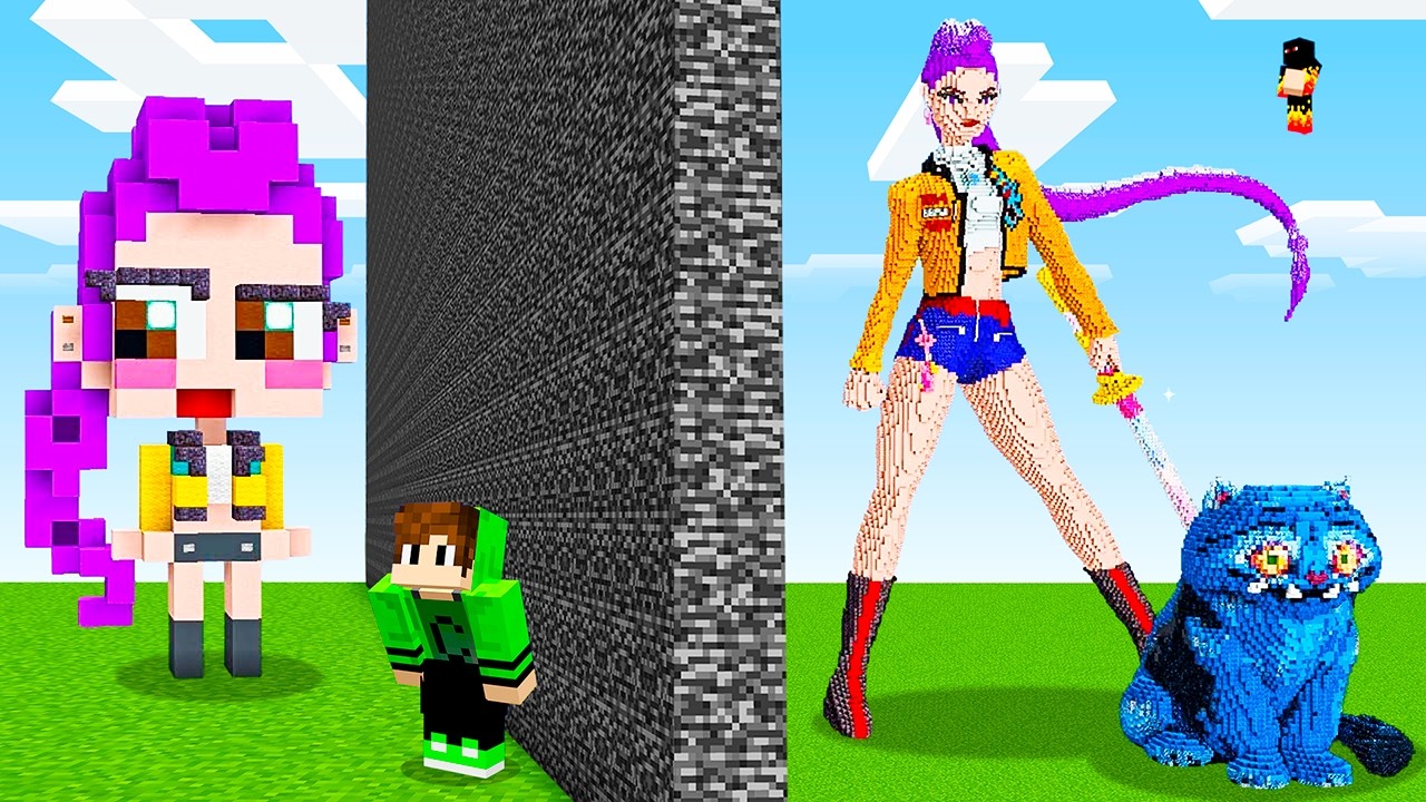 ИСПОЛЬЗУЮ Кейпоп-охотницы на демонов НА СОРЕВНОВАНИИ В БИТВЕ ПОСТРОЕК В МАЙНКРАФТ !