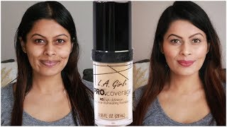 L.A Girl Pro Coverage Illuminating Liquid Foundation Review | Wear Test | First Impression | Kavya K