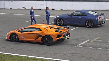 Lamborghini Aventador SVJ vs Nissan GT-R R35