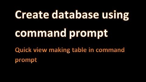 Database mysql  || making table in Command prompt