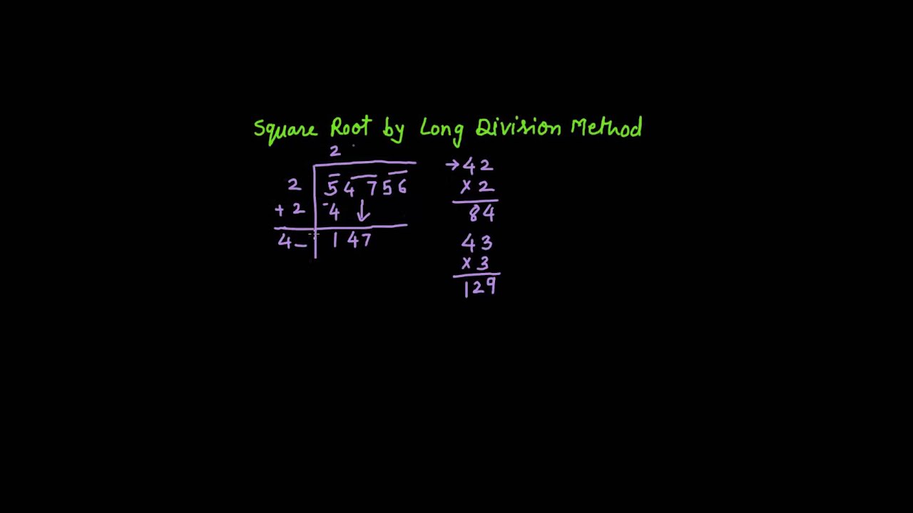 Square Root By Long Division Method YouTube
