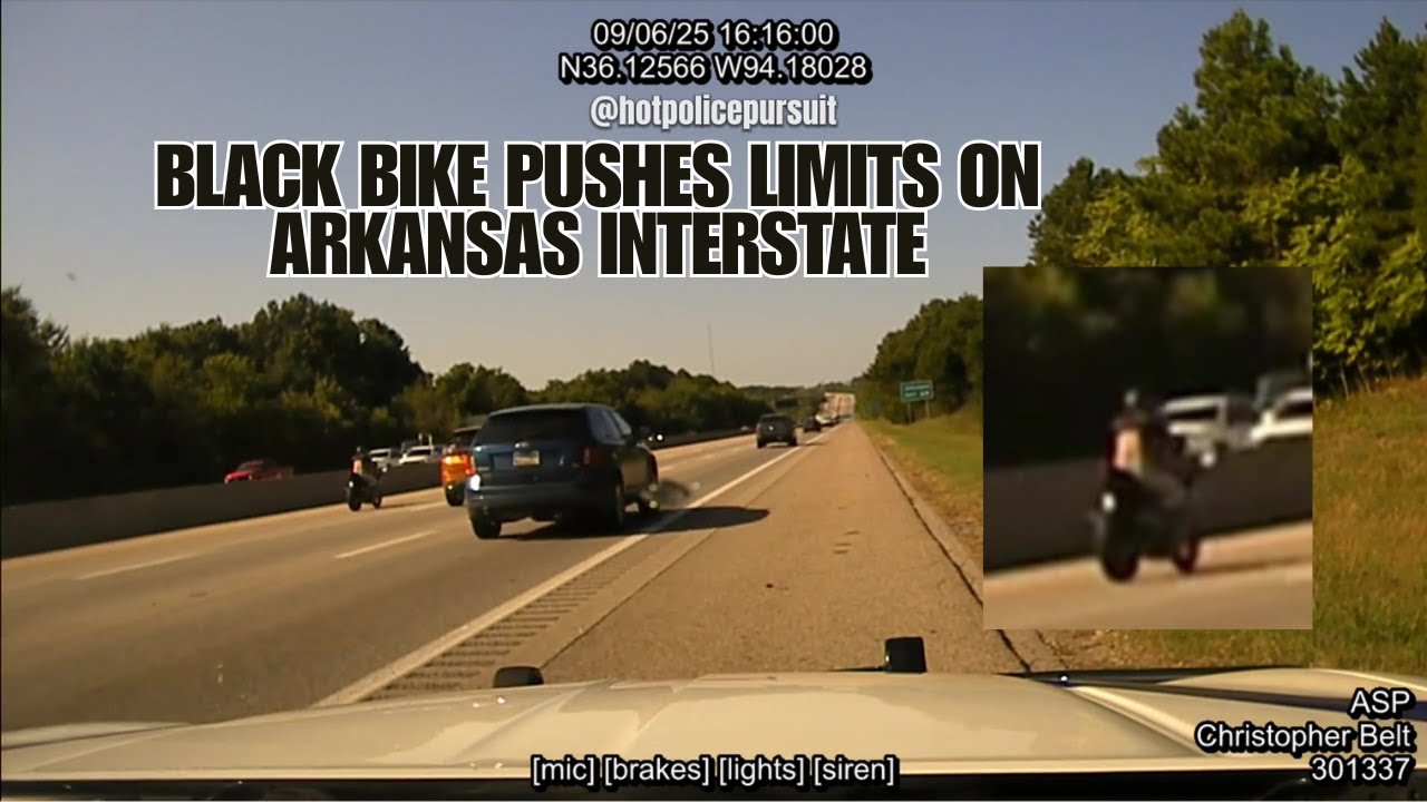 Motorcycle Without Plate Weaves Through Traffic on I-49 | Arkansas State Police