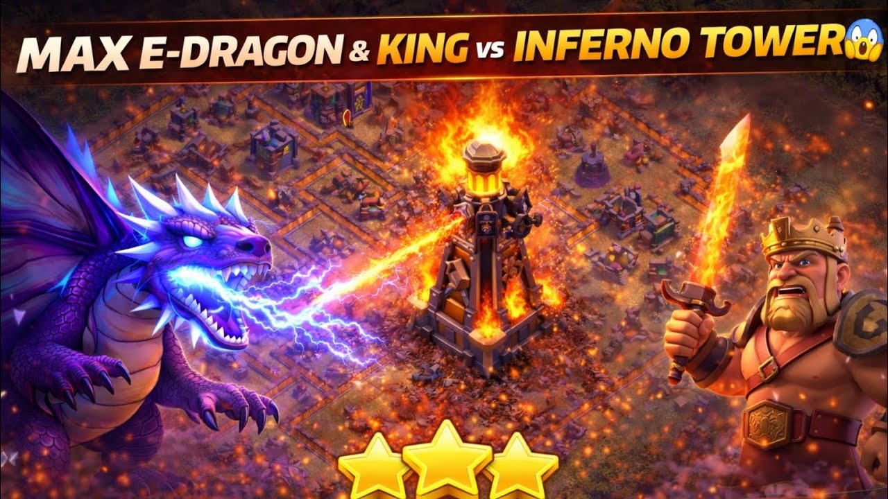 E-Dragon & King vs Inferno Tower | Can They Survive? 😈⚡