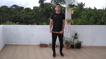 Elevação lateral unilateral (com elástico)