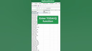 Calculate Age in Excel 📅 #shorts #myexcelonline #excel