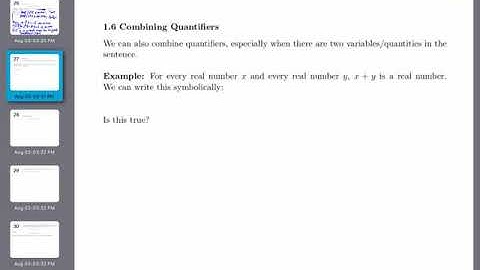 Predicate Logic: Combining Quantifiers (part1)