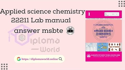 Applied science chemistry lab manual answer | 22211 Ase solved manual msbte solution pdf download