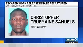Inmate who fled during work release back in custody, officials say