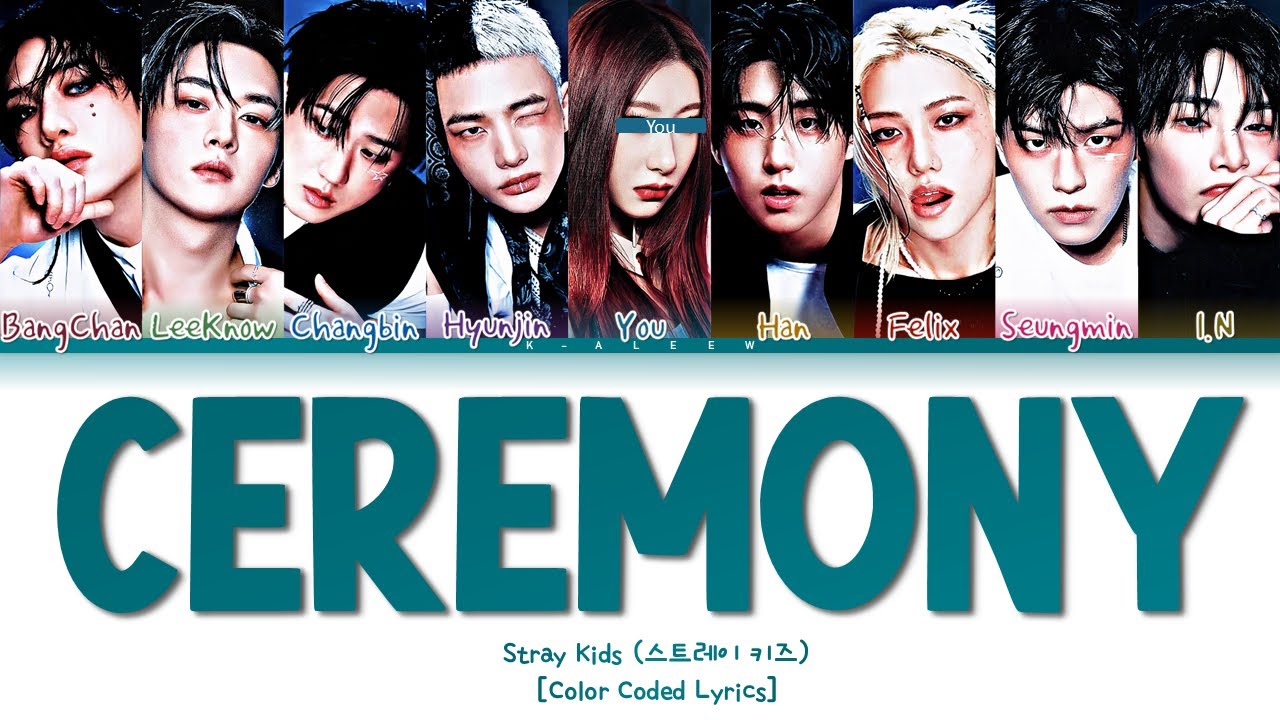[KARAOKE] Stray Kids (스트레이 키즈) 'Ceremony' [9 Members] (Color Coded Lyrics)