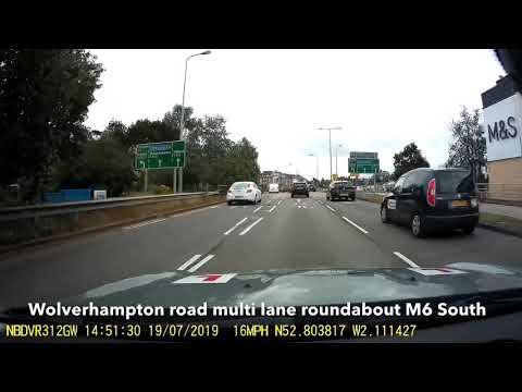 Wolverhampton road multi lane roundabout M6 South