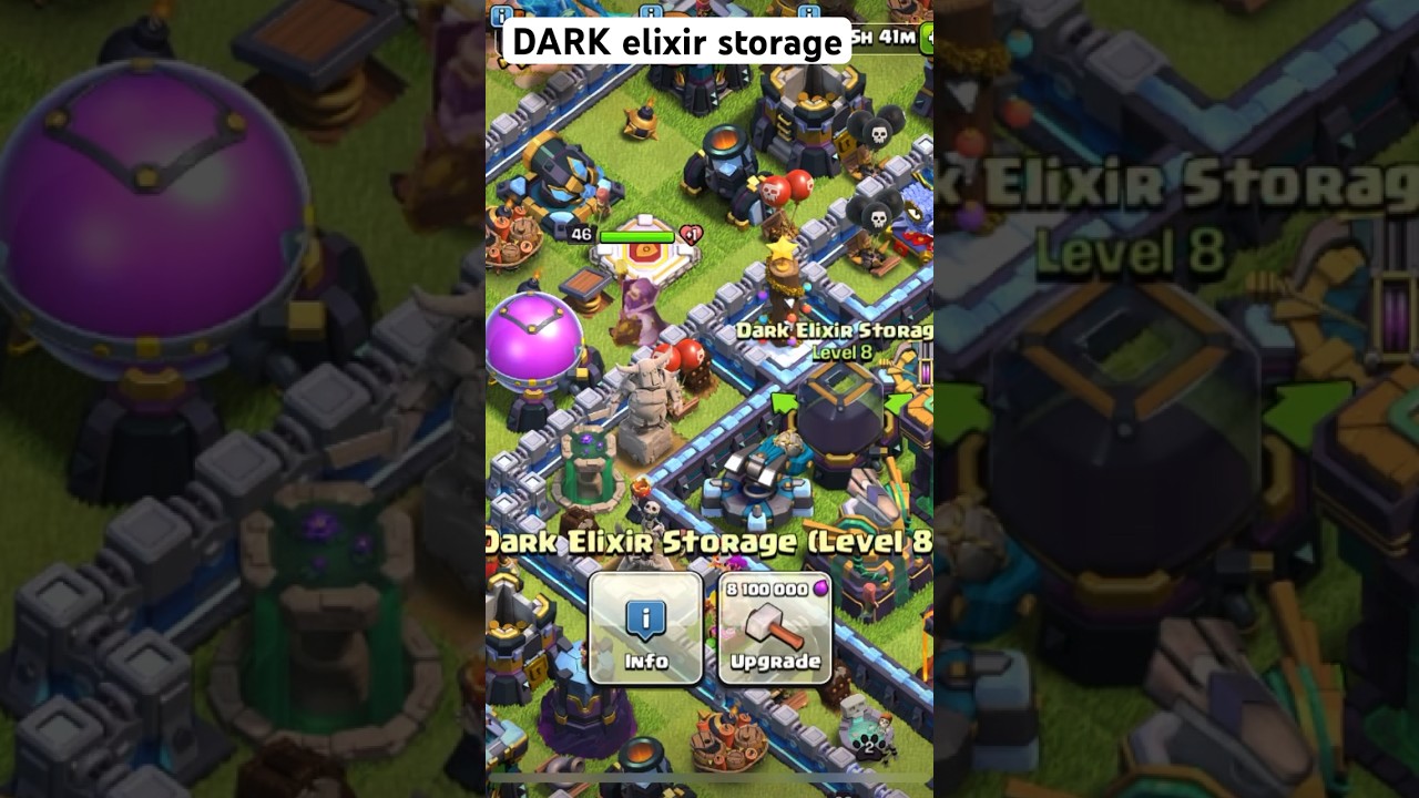 Upgrade DARK elixir storage🔥😍Clash of Clans Coc
