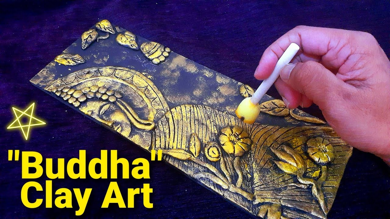 Buddha Clay Art / How to Make Buddha by Using Clay DIY  l Antique Finish Clay Mural Buddha