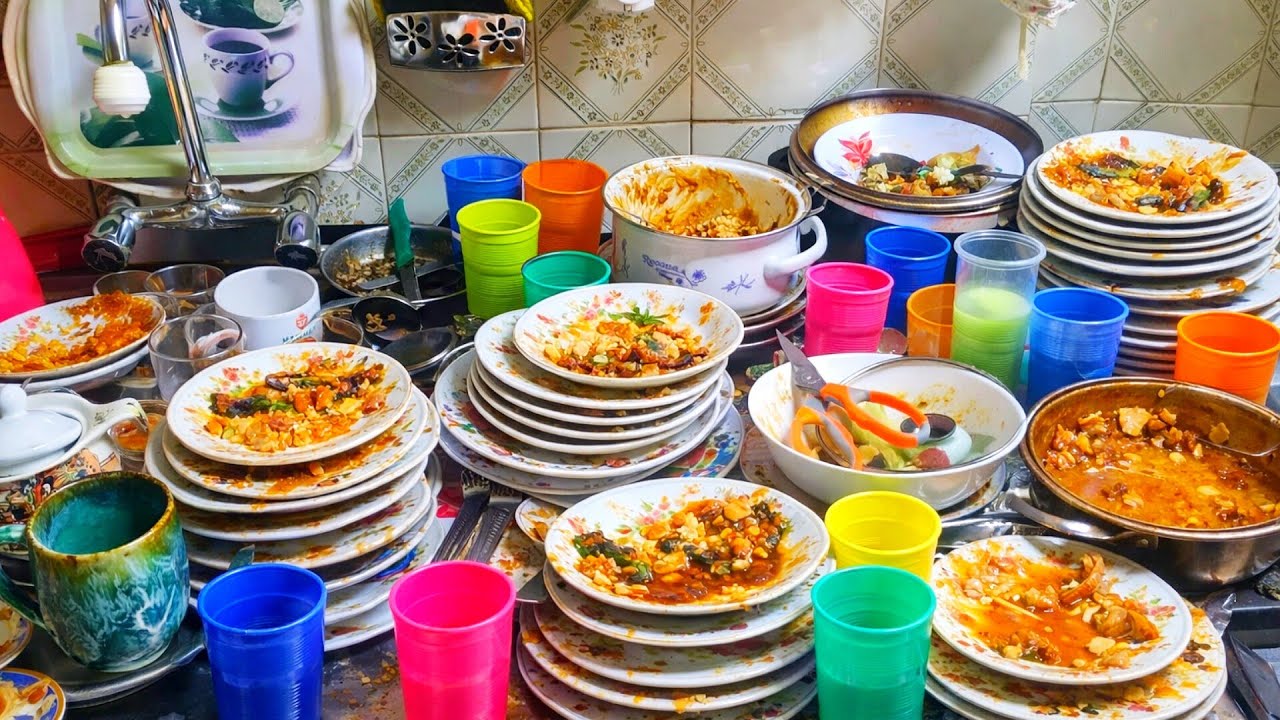 ASMR Dishwashing || Calm Water Sounds After a Long Day for Stress Relief