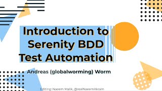 Introduction to Serenity BDD Test Automation in Java & Selenium, Screenplay w/ Andreas Worm