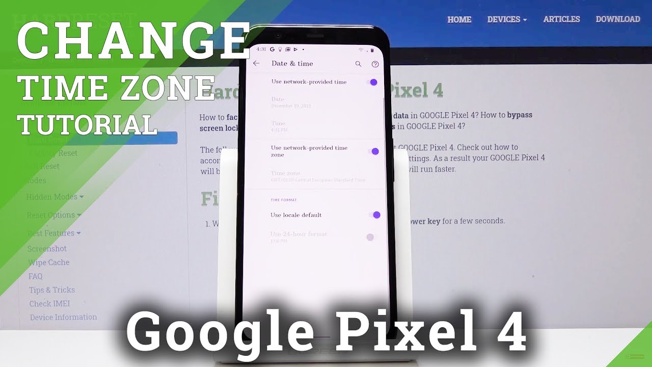 How to Set Up Date & Time in Google Pixel 4 - YouTube