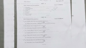 5th semester E-Commerce model paper and important questions for degree. Osmania university paper 📃 👆