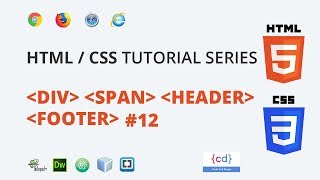 HTML CSS Tutorial (Hindi) #12 || DIV, SPAN, HEADER, FOOTER - Block Element