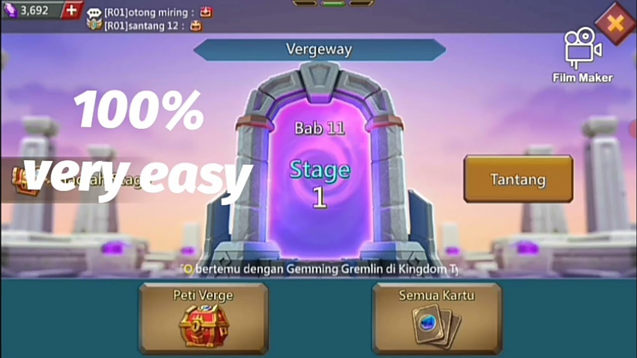 Lords Mobile : Vergeway Bab 11 stage 1 - YouTube