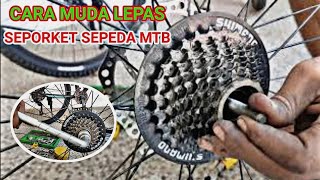 Cara melepas seporcket belakang sepeda MTB tipe ulir dari hub