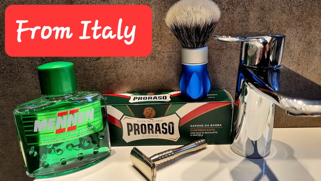 Proraso Green Shaving Cream. Razorine Flatboy. Alpha UKWSS Brush. Mennen Green Splash. Astra Green.