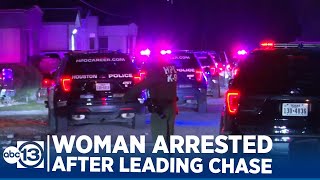 Woman arrested after leading chase with child inside car, police say