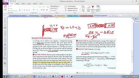Chap 5.8 - Explosive separation  (b);   Example 5.9