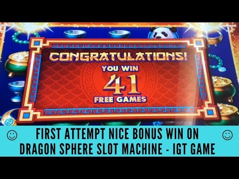 FIRST ATTEMPT NICE BONUS WIN ON DRAGON SPHERE SLOT MACHINE - IGT GAME - SunFlower Slots