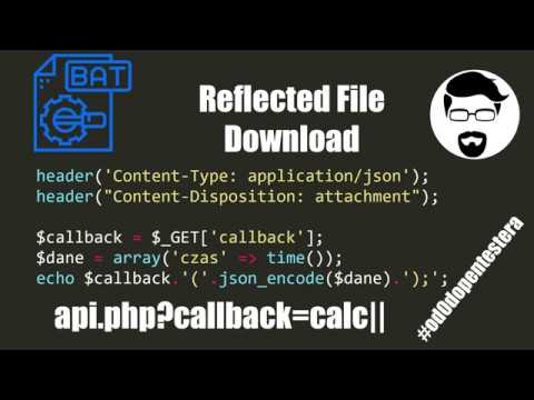 Jak z pliku json zrobić bat - Reflected File Download