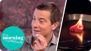 Bear Grylls Makes Fire With Chewing Gum, a Battery and Fluff! | This Morning