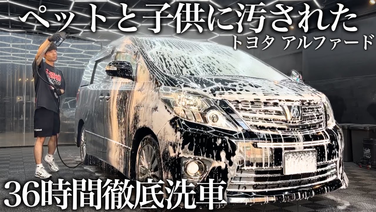 【洗車】10年間放置ペットと子供に汚された室内「トヨタ アルファード」を室内外装まで徹底洗車で甦らせる car detailing toyota alphard
