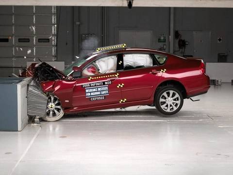 2006 Infiniti M35/M45 moderate overlap IIHS crash test