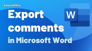 How to export comments in Word