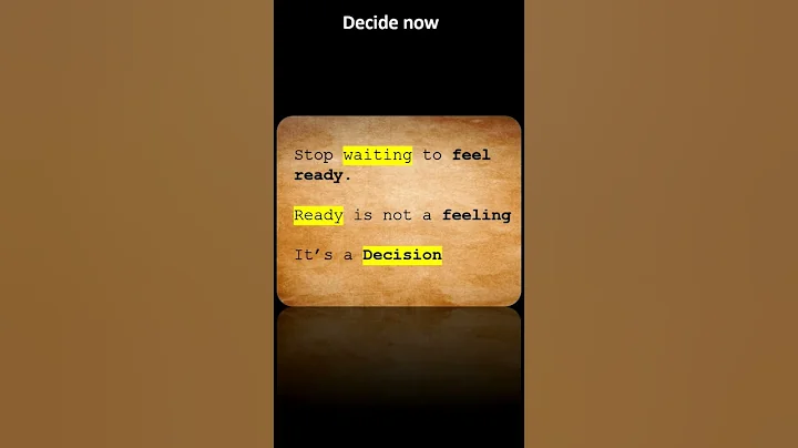 Stop Waiting. Ready Is a Choice Not a Feeling