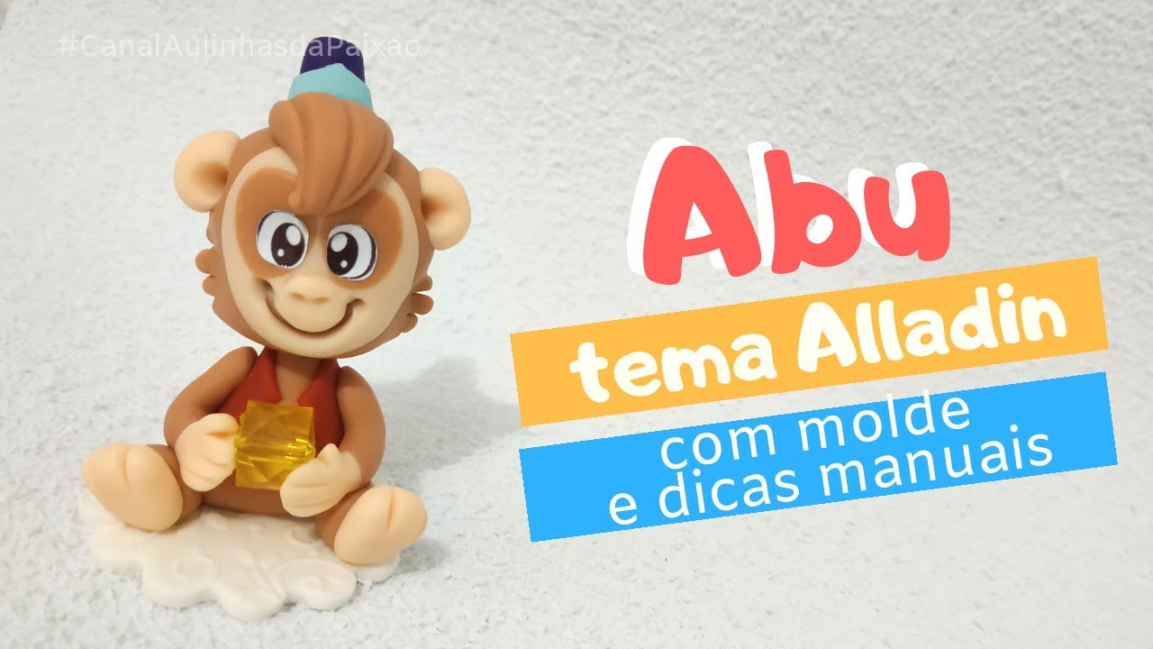 Abu macaquinho Alladin Biscuit passo a passo com molde e dicas manuais