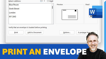 How Do You Print An Envelope in Word